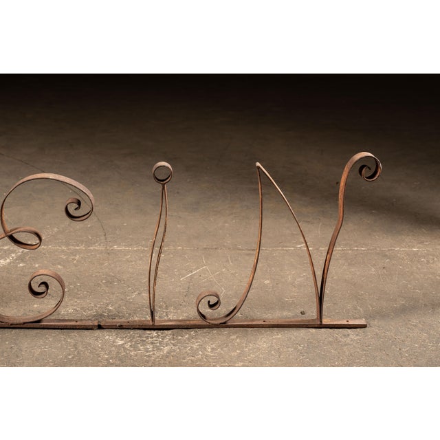 Industrial Vintage "Drive In" Wrought Iron Storefront Sign For Sale - Image 3 of 6