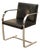 Mid 20th Century Styled After Mies Van Der Rohe Flat Bar Brno Chair in Black Leather & Chrome For Sale