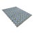 Handwoven Cotton Area Rug, Grey, Sky Blue, Green and Cream Geometric Dhurrie - 10'x14' For Sale