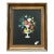 1940s Framed Silver Epergne Holding Flowers and Fruit Silver Foil Tinsel Painting For Sale