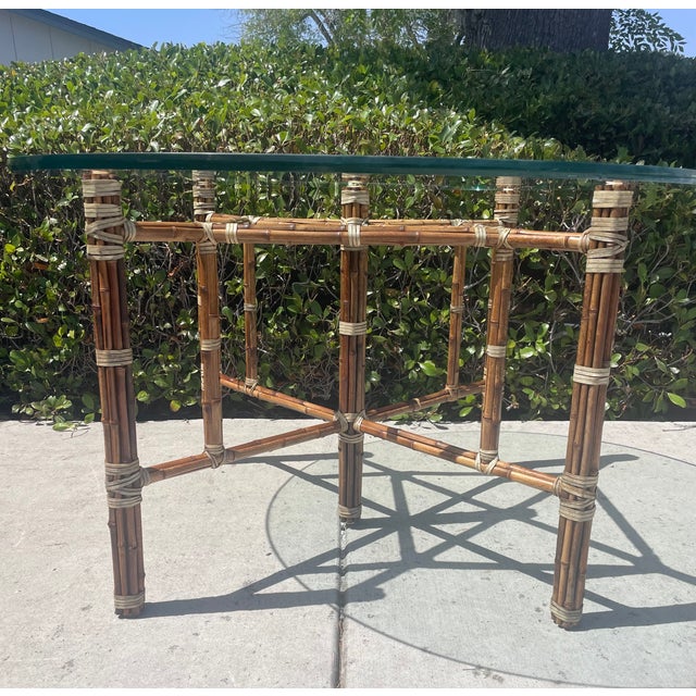 Late 20th Century Authentic McGuire Vintage Bamboo Dining Table For Sale - Image 5 of 10
