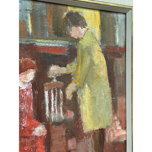 Ingeborg Strangell, Conversation, 1960s, Oil on Canvas, Framed For Sale - Image 9 of 18