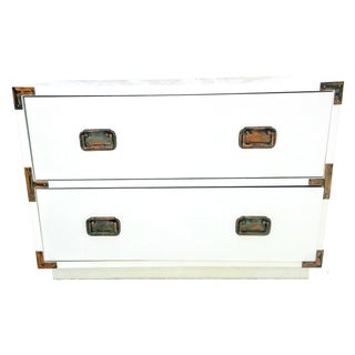 Small Campaign Dresser Side Table For Sale