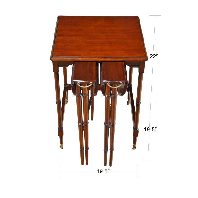An ingenious set of three Tall Nesting Tables that stores the two smaller end tables underneath the largest table. The...