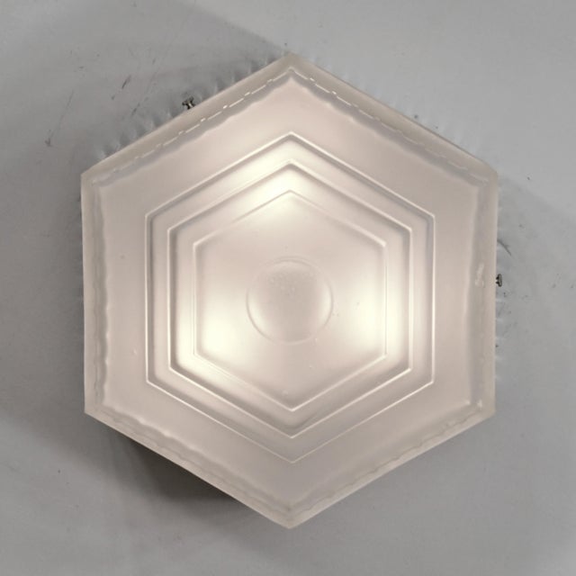 1930s French Art Deco Flush Mount by Georges Leleu France - 2 Available For Sale - Image 6 of 14