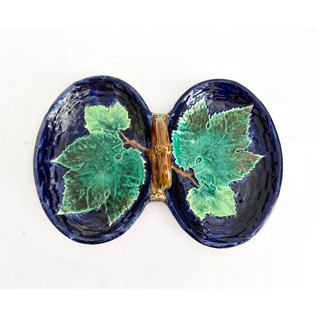 This stunning authentic piece of Victorian-era English majolica pottery crafted by renowned makers, George Jones & Sons,...