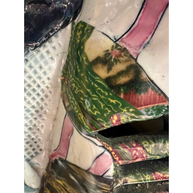 Late 20th Century West Coast Style Post Modern Studio Ceramic Vessels Pair For Sale - Image 12 of 12