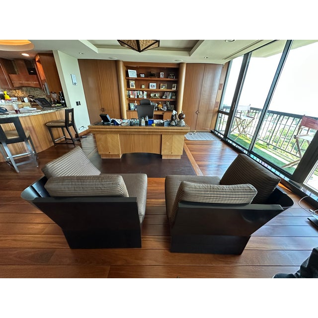 Contemporary Donghia Black and Gray Armchairs, a Pair For Sale - Image 12 of 13