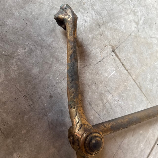 Ar Swenson Brass Adjustable Paw Footed Desk Table For Sale - Image 4 of 12