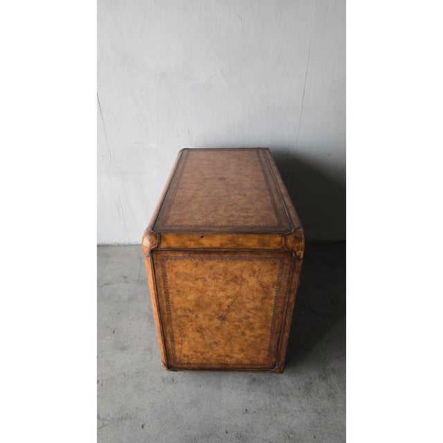 1980s Leather Wrapped Dresser Chest by Maitland-Smith For Sale - Image 5 of 11