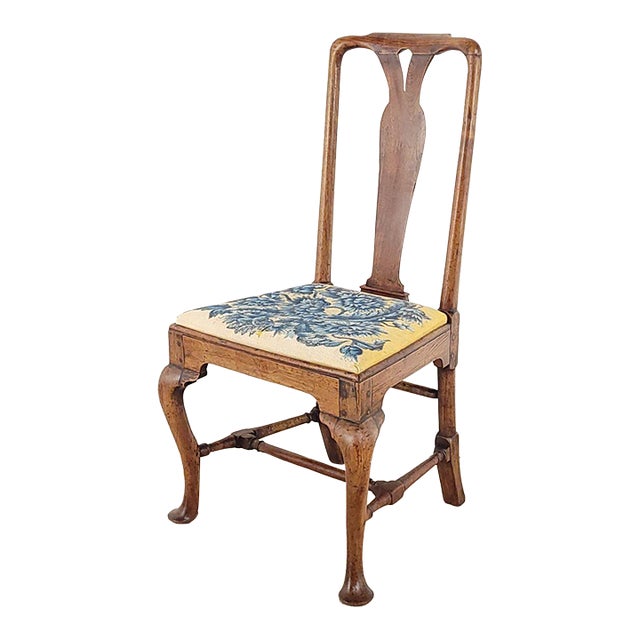 English Oak Provincial Queen Anne Chair, 19th Century or Earlier For Sale