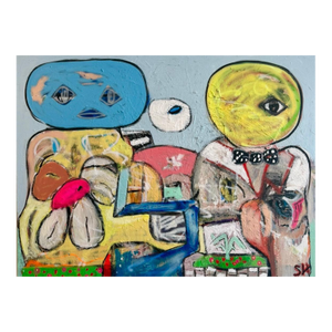 Scott Harper Mixed Media Painting titled “Spaceman 2” 45 x 60 2025