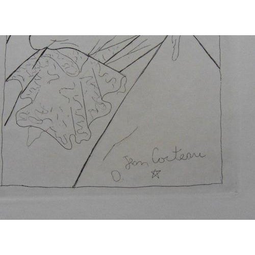 Jean Cocteau, Portrait of Colette, Signed Engraving For Sale - Image 3 of 4
