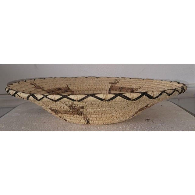 20thc Papago Native American Hand Made Basket For Sale - Image 4 of 7