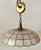 Vintage Capiz Shell Pendant Light With Brass Hardware and Scalloped Edge For Sale - Image 4 of 10