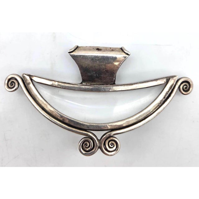 Vintage Indian Sterling Silver & Quartz Pendant With Choker Chain For Sale - Image 10 of 10