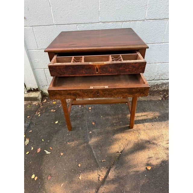 Early 20th Century Antique Victorian Style Burled Wood Spool Table For Sale - Image 5 of 14
