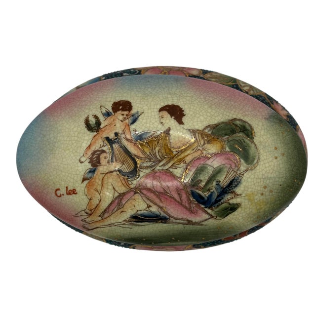 Vintage Porcelain Lidded Trinket Box From the 'Celestial Collection' by G. Lee For Sale - Image 4 of 12