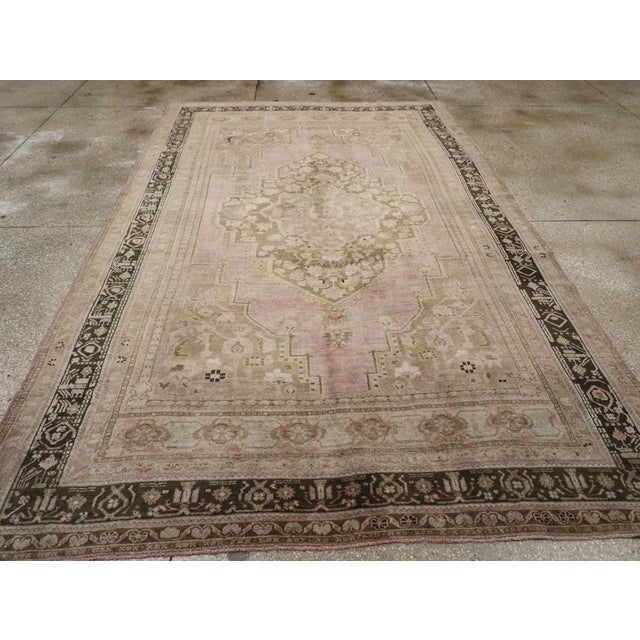 Mauve Galerie Shabab Collection Mid-20th Century Turkish Anatolian Room Size Carpet For Sale - Image 8 of 10
