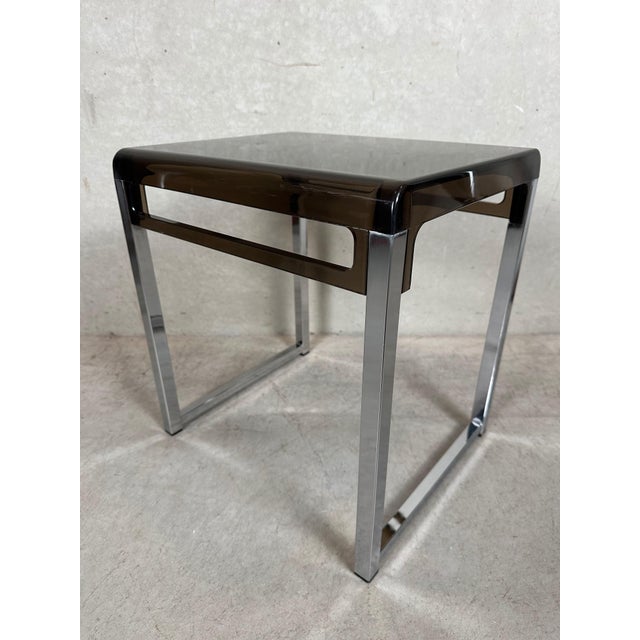 Brown Vintage Side Table by Marc Berthier, 1970s For Sale - Image 8 of 8