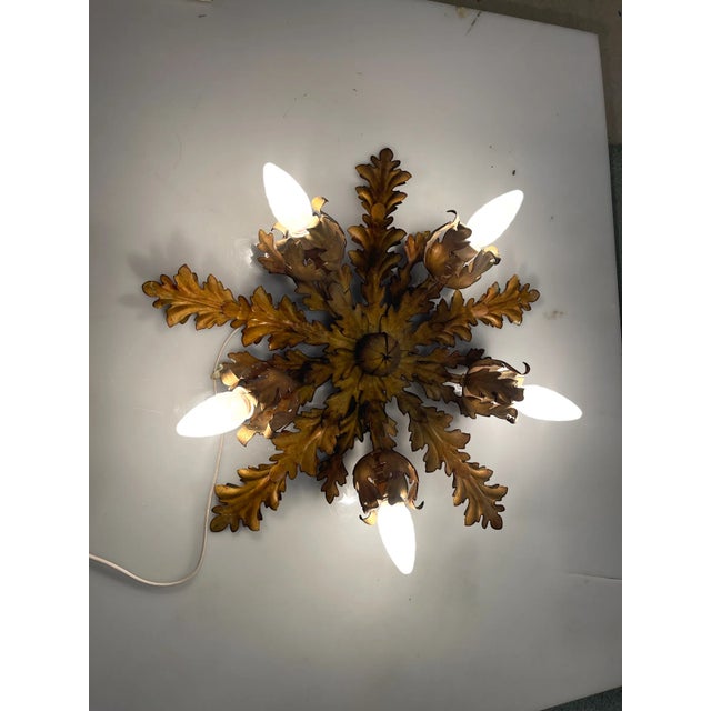 Goldenrod Vintage Flushmount in Faience, 1960s For Sale - Image 8 of 11