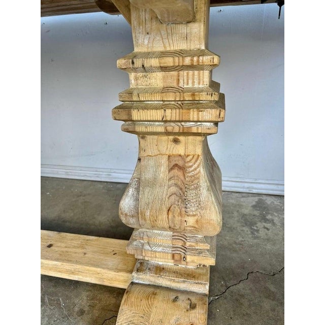 19th. C. Italian Tuscan Style Bleached Walnut Dining Table W/ Leaves For Sale - Image 11 of 15