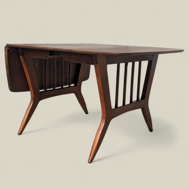 1960s Garrison Drop-Leaf Dining Table With Laminate Top For Sale In Los Angeles - Image 6 of 10