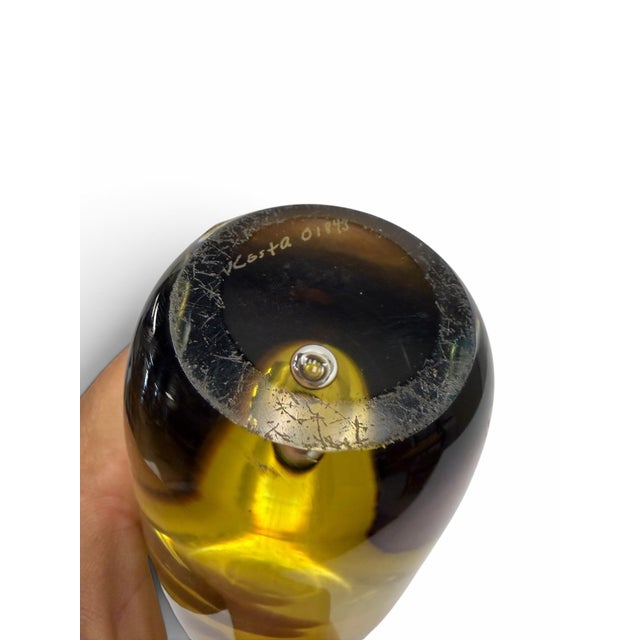 Mid-Century Vicke Lindstrand for Kosta Sweden Sommerso Torpedo Glass Vase Model 01843 For Sale In West Palm - Image 6 of 6