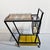 Vintage mid-century modern bar cart / serving trolley with a wrought iron frame and tiled top. Featuring characteristic...
