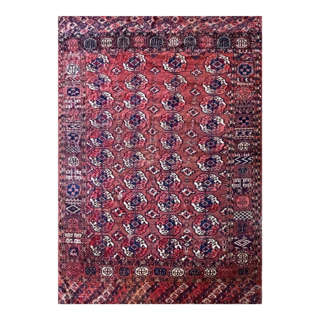 Antique Tekke Turkoman Carpet, 7' X 9'7" For Sale
