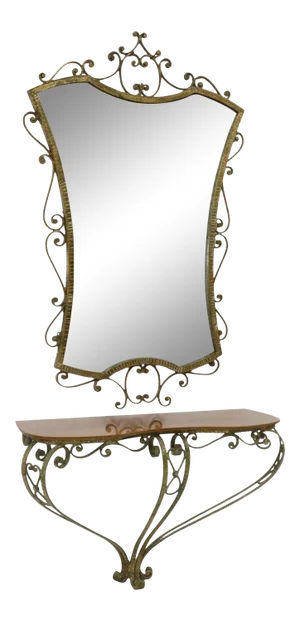 Mid-Century Pier Luigi Colli (Attr) Italian Console & Mirror