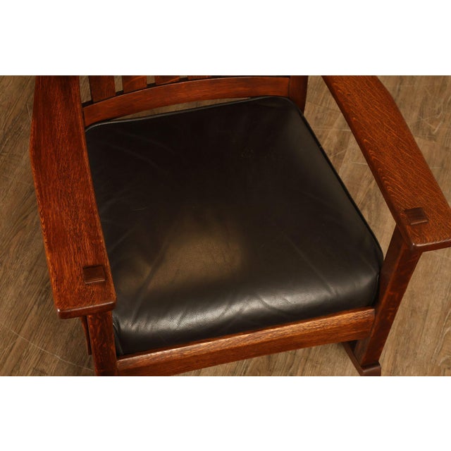 Antique L & J.G. Stickley Mission Oak Rocking Chair For Sale - Image 10 of 18