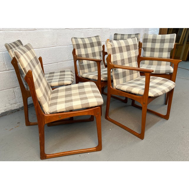 Mid-Century Modern Mid 20th Century Set of Six Danish Mid-Century Modern Teak Sled Leg Dining Chairs by Art Furn For Sale - Image 3 of 17