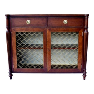 Regency Style Mahogany Two Door Cabinet For Sale