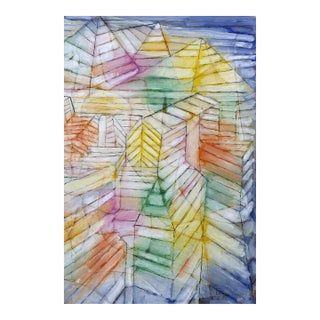 1920 Theater Mountain Construction Modernist Multicolor Fine Art Print by Paul Klee — 36" X 54" For Sale