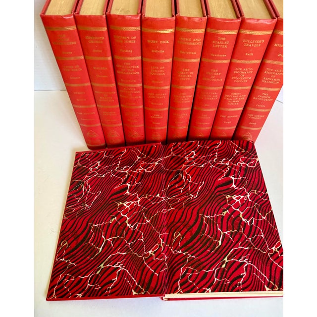 1956 Set of 9 Grolier Classics Red Decorative Library Books For Sale In Los Angeles - Image 6 of 10