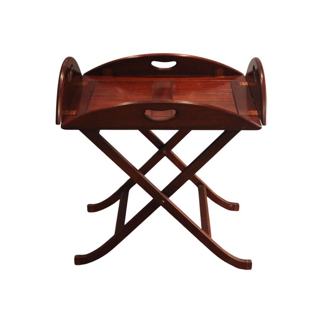 George III Butlers Tray with Folding Stand, Set of 2 For Sale - Image 3 of 14