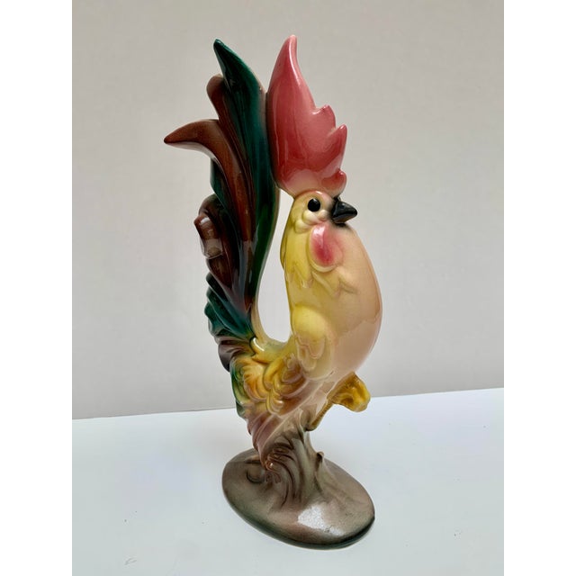 Ceramic Vintage Tall Colorful Ceramic Decor Rooster For Sale - Image 7 of 7
