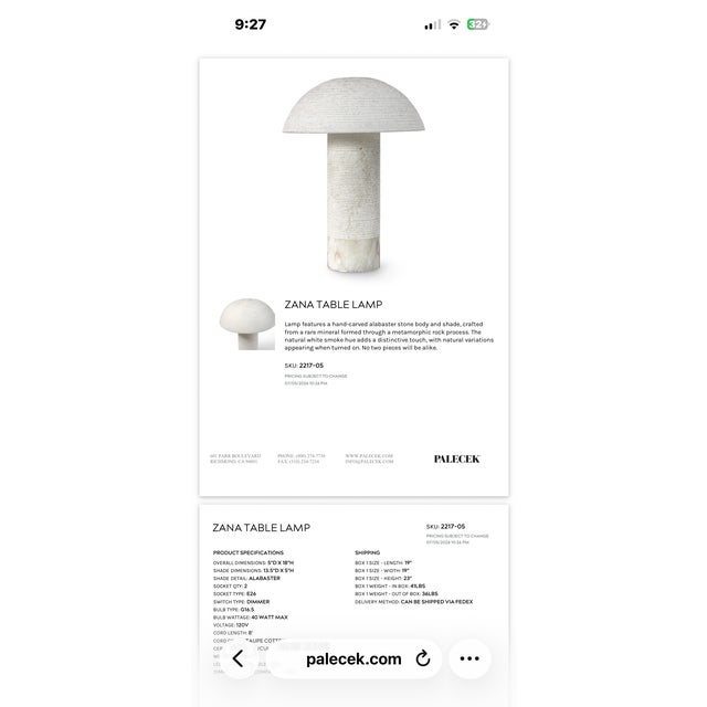 Palecek Zana Table Lamp For Sale - Image 13 of 17