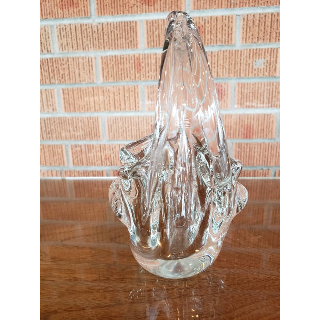 Italian Mid-Century Hand Blown Clear Glass Piece For Sale In Denver - Image 6 of 13