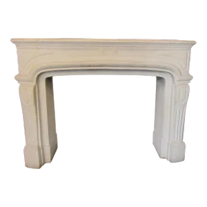 Late 1970s Contemporary Louis XIV Style Cast Stone Mantel