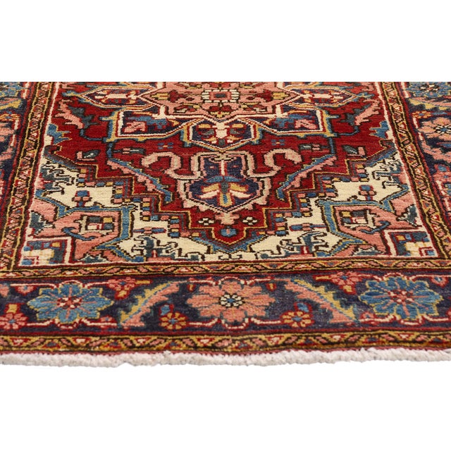 Vintage Persian Heriz Rug, 02'09 X 04'05 For Sale - Image 4 of 10