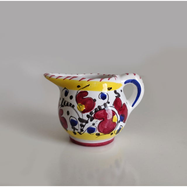 Ceramic Mid 20th Century Attributed to Deruta San Gimignano Creamer Pitcher For Sale - Image 7 of 11