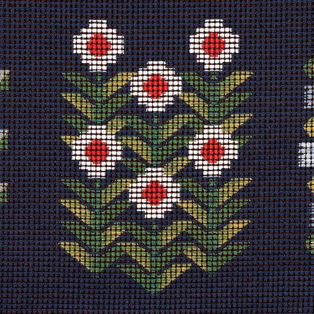 Traditional Sample - Schumacher Annika Floral Tapestry, Multi on Navy For Sale - Image 3 of 4