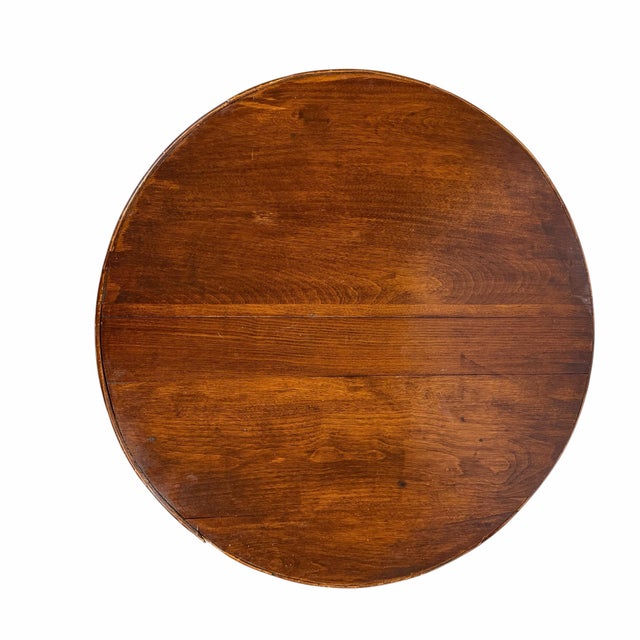 Mid 20th Century Vintage Mid Century Bamboo and Wood Round Coffee or End Table For Sale - Image 5 of 8