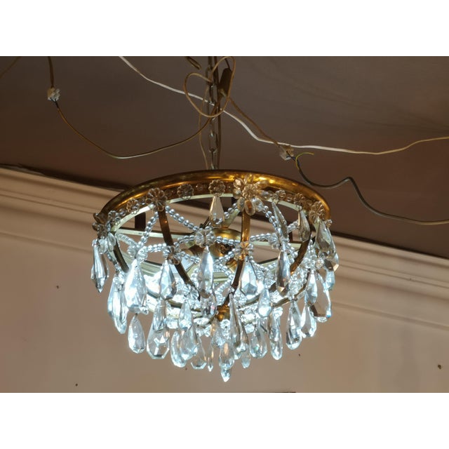 Vintage Crystal Light Fixture, 1950s For Sale - Image 15 of 16