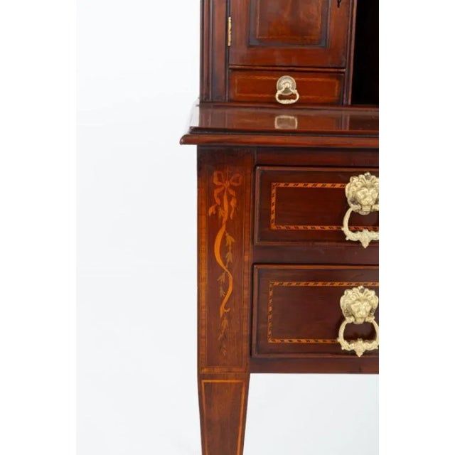 Sheraton Desk Bonheur Du Jour in Mahogany, 1880 For Sale - Image 3 of 8