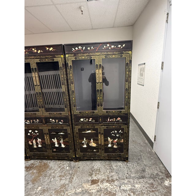 Circa 1970's Chinese Display Cabinets, Set of Three For Sale - Image 12 of 12