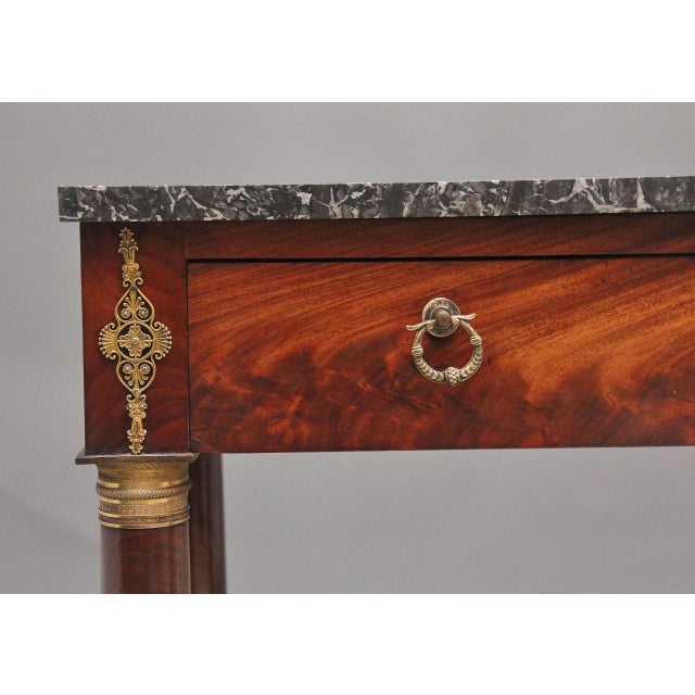 19th Century Marble Top Mahogany Console Table, 1880 For Sale - Image 12 of 18