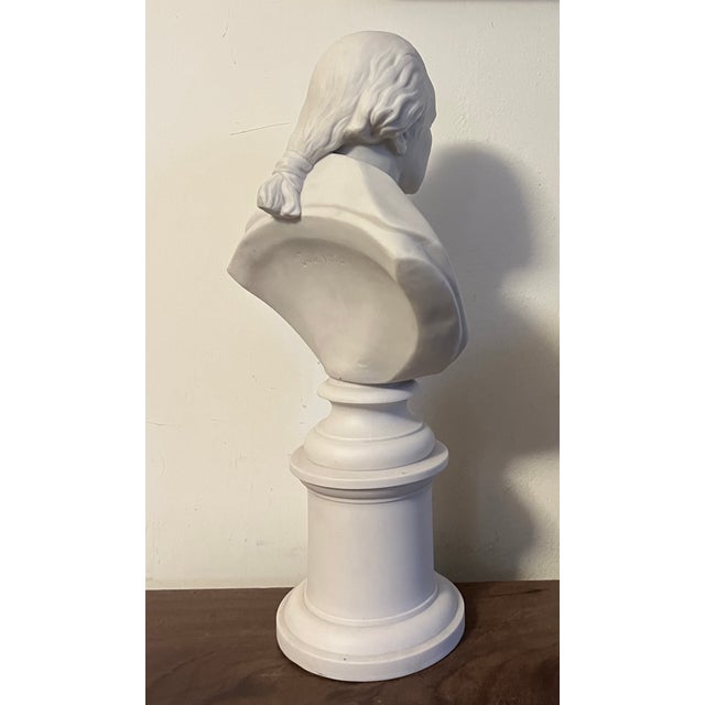 Antique 19th Century English Parian Porcelain Library Bust of President George Washington After Houdon Dated 1853 For Sale - Image 15 of 18